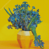 Irises Bouquet In Yellow Vase Diamond Painting