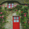 Italian Doorway With Flowers Diamond Painting