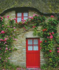 Italian Doorway With Flowers Diamond Painting