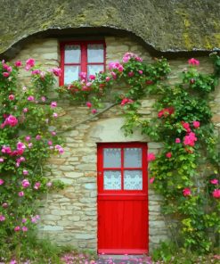 Italian Doorway With Flowers Diamond Painting