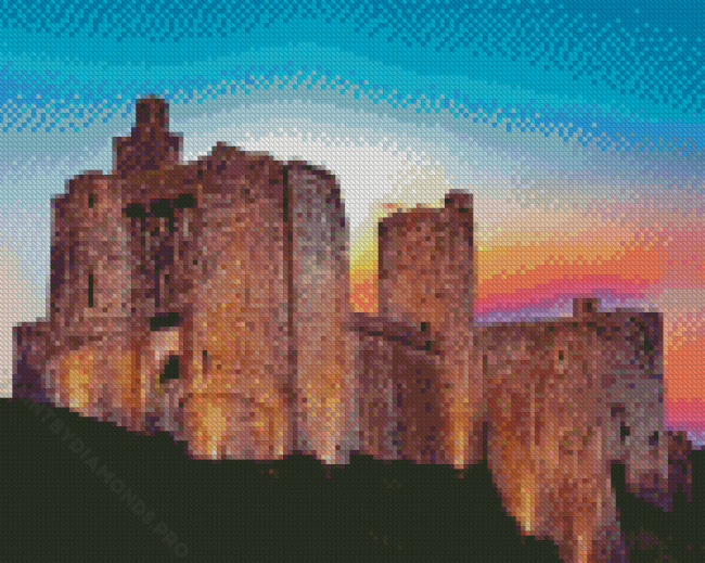 Kidwelly Castle At Sunset Diamond Painting