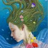 Lady Underwater With Flowers Diamond Painting