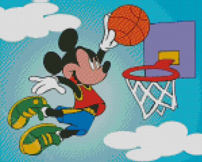 Mickey Mouse Basketball Cartoon Diamond Painting