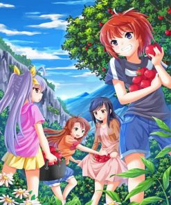 Non Non Biyori With Apples Diamond Painting