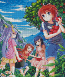 Non Non Biyori With Apples Diamond Painting