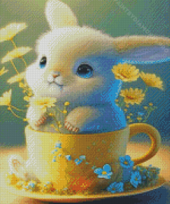 Rabbit In A Mug Diamond Painting