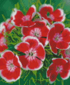 Red Sweet Williams Diamond Painting