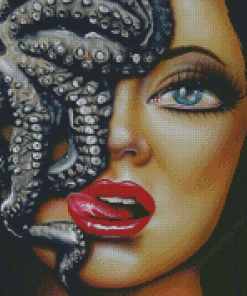 Sad Octopus Lady Diamond Painting