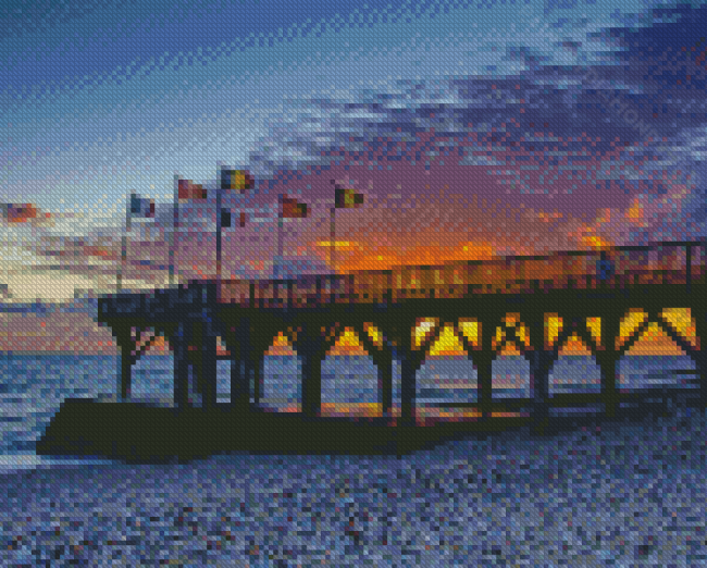 Sainte Adresse Beach Pier Diamond Painting