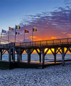 Sainte Adresse Beach Pier Diamond Painting