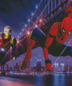 Spider Man And Iron Man New York Diamond Painting