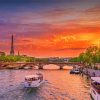 Sunset River In Paris Diamond Painting