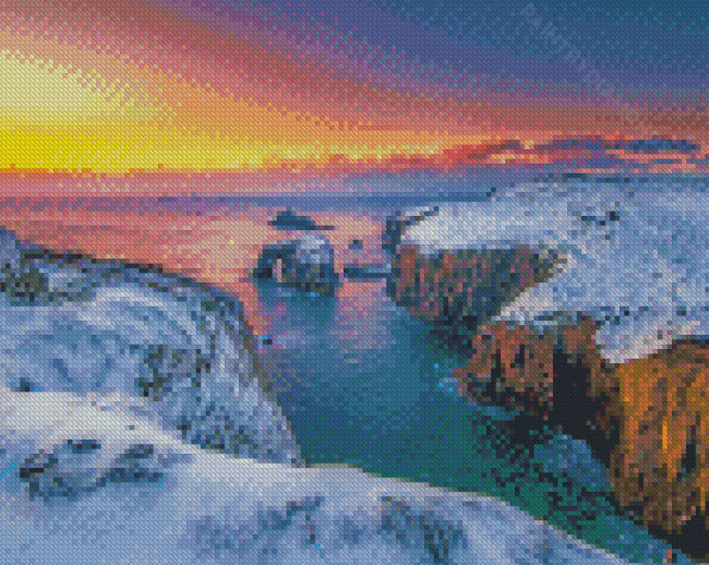 Sunset Winter Scenery In London Diamond Painting