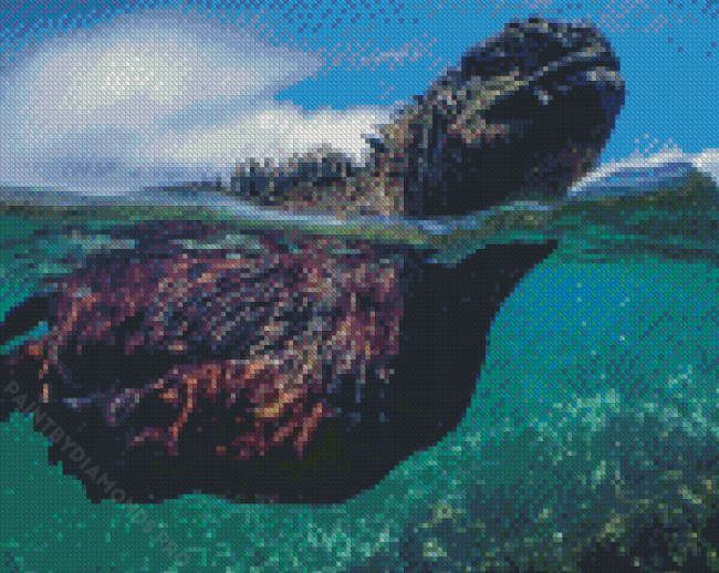 Swimming Iguana Diamond Painting