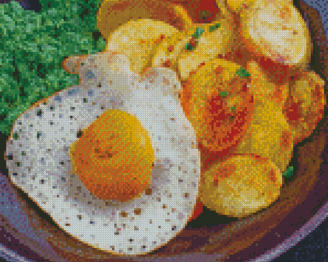 Vegan Fried Egg Diamond Painting