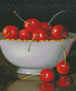 Vintage Bowl Of Cherries Diamond Painting