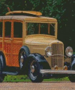 Vintage Woody Car Diamond Painting