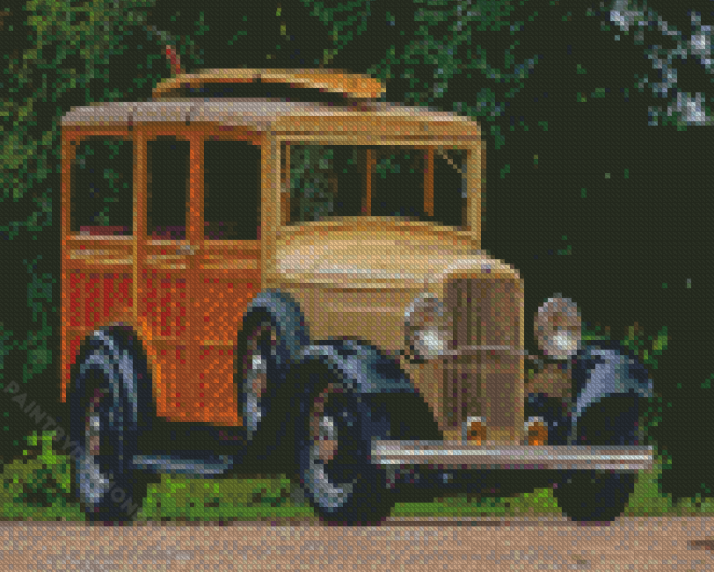 Vintage Woody Car Diamond Painting