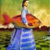 Vintage Fish Woman Diamond Painting