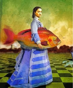 Vintage Fish Woman Diamond Painting