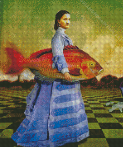 Vintage Fish Woman Diamond Painting