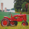 Vintage Red Farm Tractor Diamond Painting