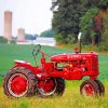 Vintage Red Farm Tractor Diamond Painting