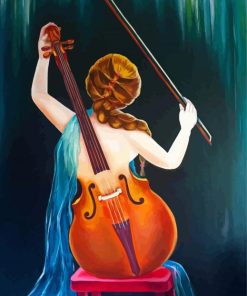 Woman Double Bass Diamond Painting