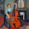 Woman With A Double Bass Diamond Painting