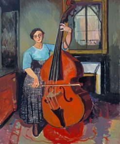 Woman With A Double Bass Diamond Painting