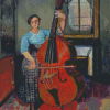 Woman With A Double Bass Diamond Painting