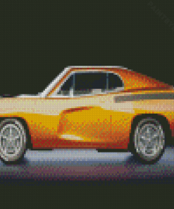 Yellow 70s Car Diamond Painting