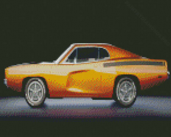 Yellow 70s Car Diamond Painting