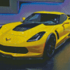 Yellow Chevrolet Corvette Diamond Painting