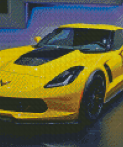 Yellow Chevrolet Corvette Diamond Painting