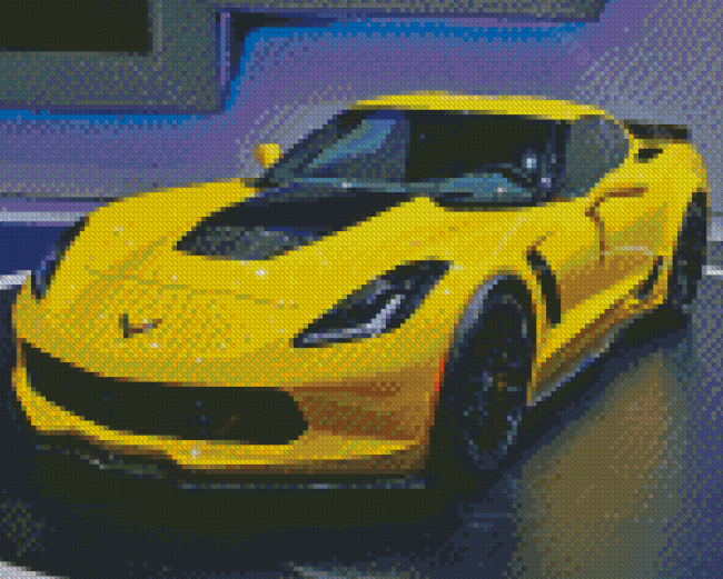 Yellow Chevrolet Corvette Diamond Painting