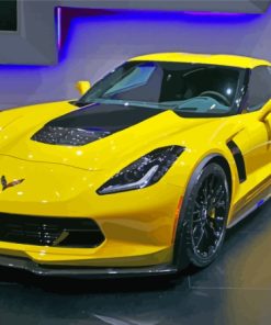 Yellow Chevrolet Corvette Diamond Painting