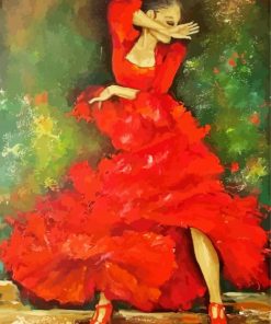 Abstract Woman Dancing Flamenco Diamond Painting