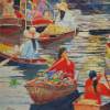 Bangkok Floating Market Art Diamond Painting