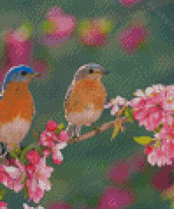 Birds In A Garden Diamond Painting