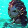 Black Mermaid Elf Diamond Painting