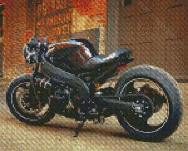 Black Streetfighter Bike Diamond Painting