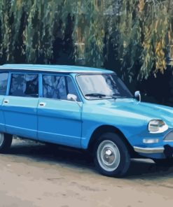 Blue Citroen Ami 8 Diamond Painting