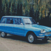 Blue Citroen Ami 8 Diamond Painting