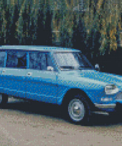 Blue Citroen Ami 8 Diamond Painting