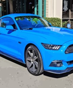 Blue Mustang Sport Car Diamond Painting