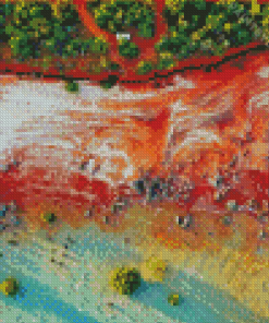 Broome Beach Overhead View Diamond Painting