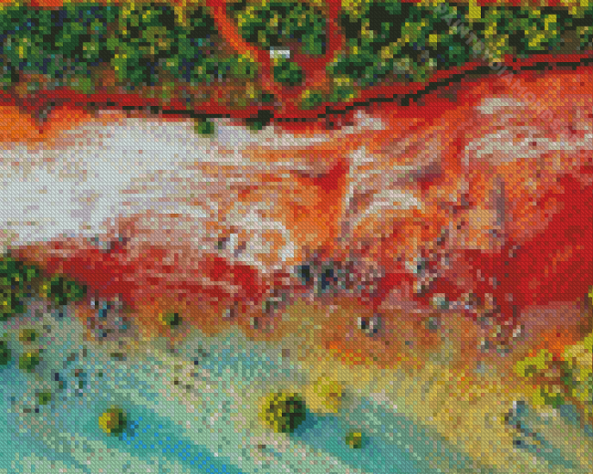 Broome Beach Overhead View Diamond Painting