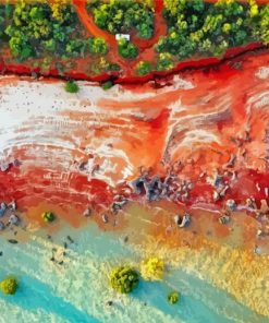 Broome Beach Overhead View Diamond Painting