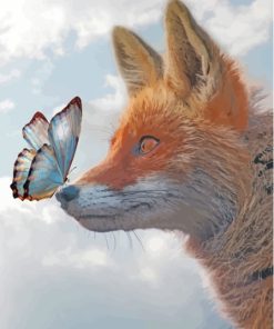 Butterfly And Fox Diamond Painting